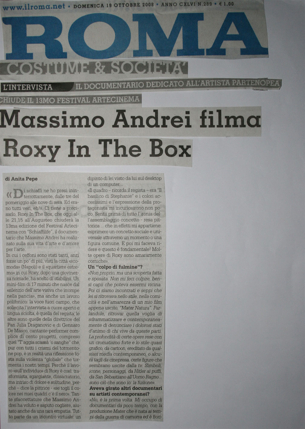 Il Roma - Massimo Andrei filma Roxy in the Box
