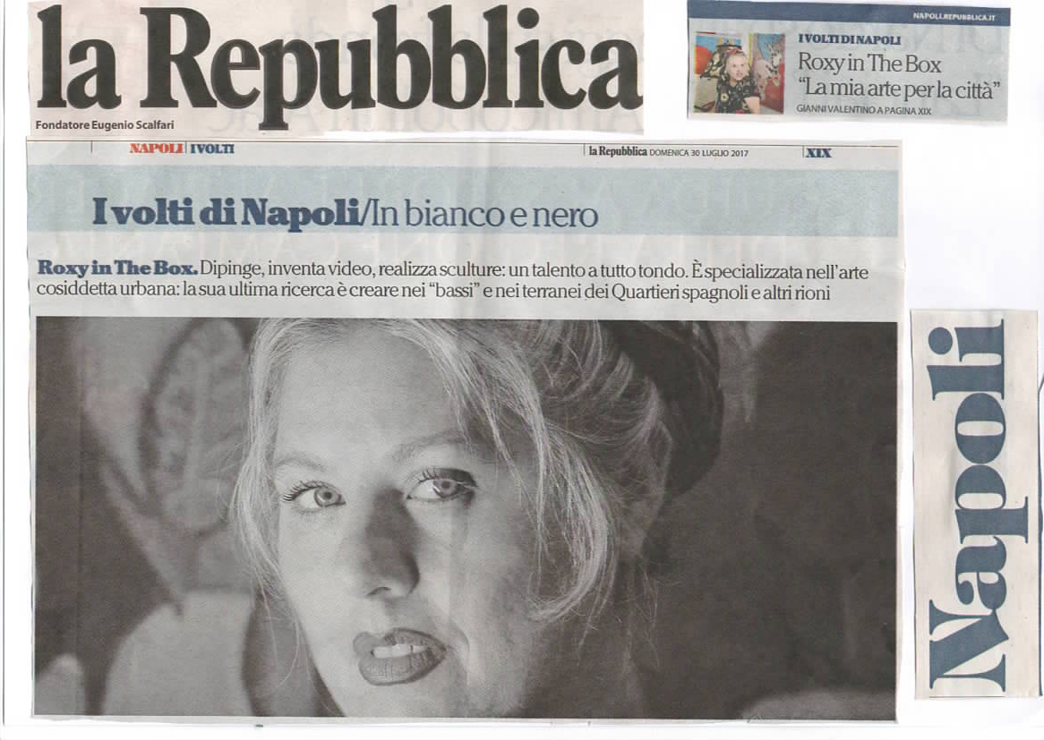 LA REPUBBLICA - CON L'ARTE RACCONTO PERSONE E LUOGHI (Roxy in the Box)