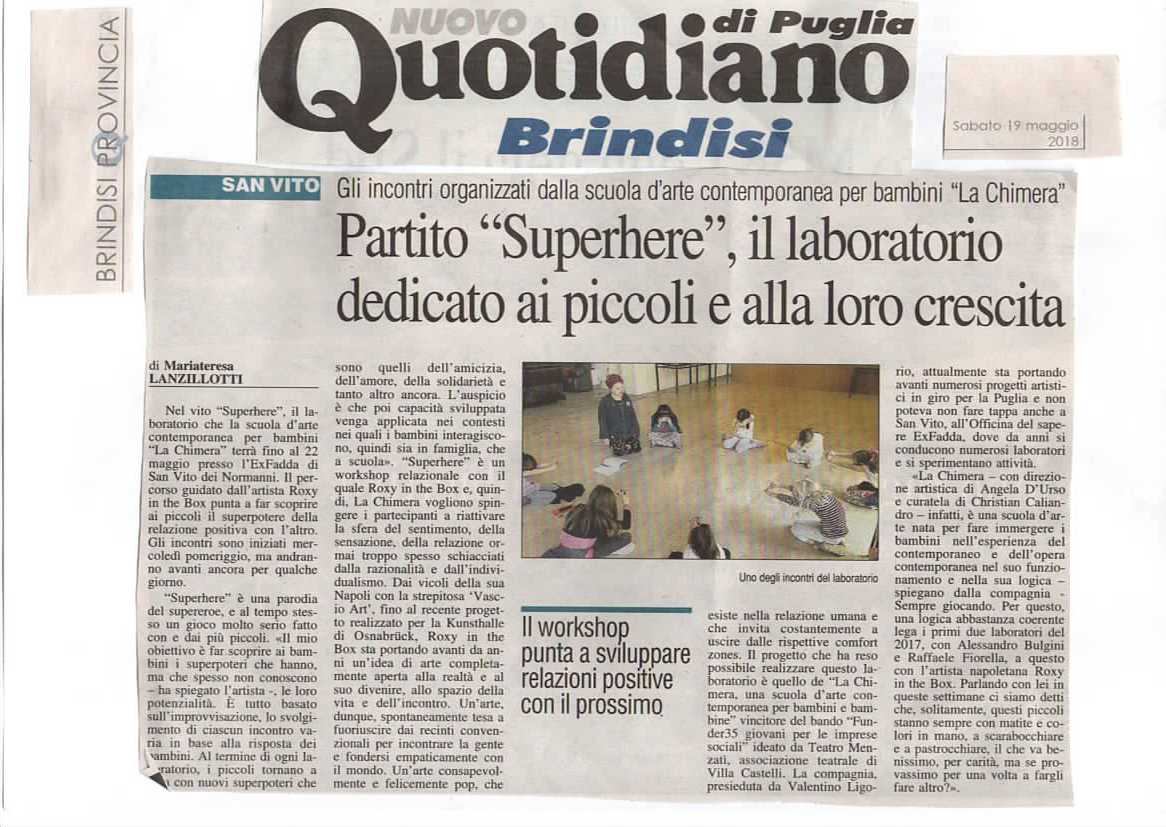 QUOTIDIANO - PARTITO "SUPERHERE", IL LABORATORIO DEDICATO AI PICCOLI E ALLA LORO CRESCITA