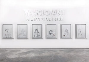 "White Martyrs" - pencil and acrylic on canvas - 120x80 cm - 2021. Roxy in the Box - PAN, Napoli.