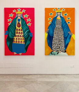 “The Sorrowful Madonna” and “The Maculated Madonna” acrylic on canvas - 180x130 cm - 1999 - Roxy in the Box - PAN 2021-2022, Napoli