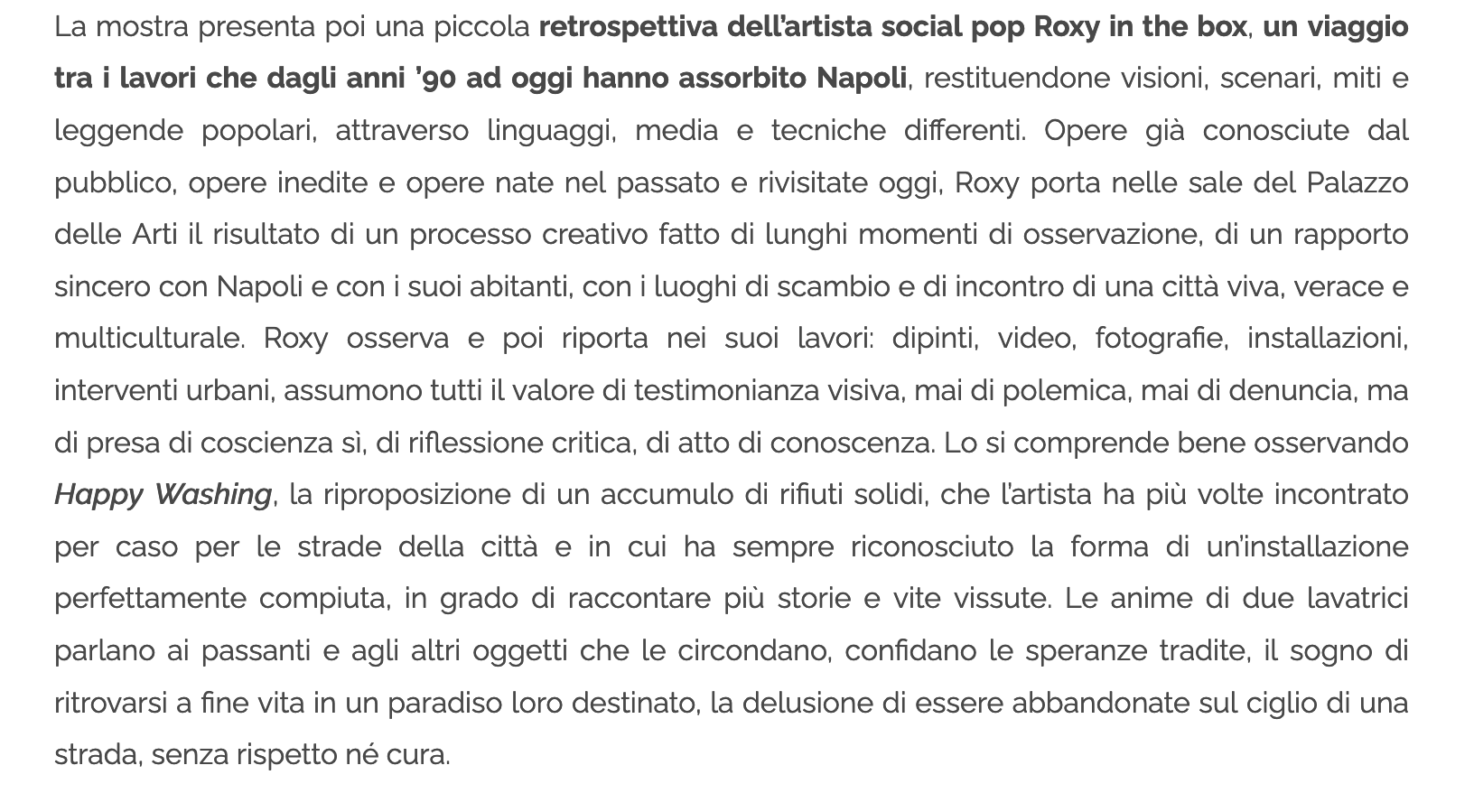 ESPOARTE - NAPOLI E LA POP ART AL PAN - Roxy in the Box