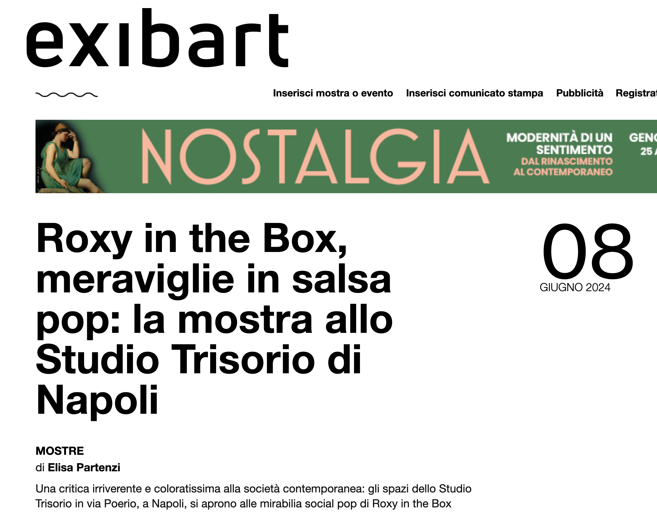EXIBART - Roxy in the Box, meraviglie in salsa pop: la mostra allo Studio Trisorio di Napoli