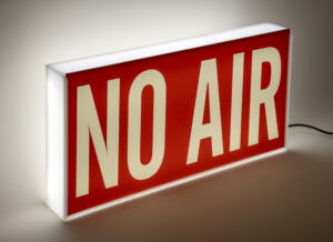 ROXY IN THE BOX - Social Pop Mirabilia "No Air" lightbox plexiglass 20x40 cm ed. 10 2024