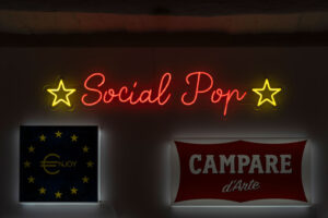 ROXY IN THE BOX - Social Pop Mirabilia "Social Pop" neon + plexiglass 8 mm, 26x120 cm, ed. 10, 2024