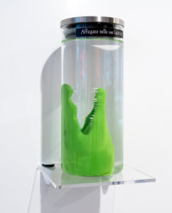 ROXY IN THE BOX - Social Pop Mirabilia "Affogato nelle sue lacrime" 3D FDM print, glass jar 24 x 10 cm ed. 10 2024